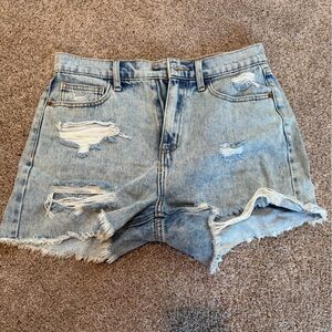 Cello Light Blue Distressed Jean Shorts